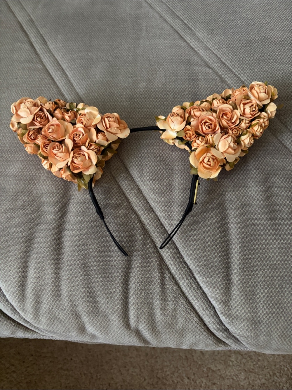 cult gaia Peach Floral Cat Ear Headband